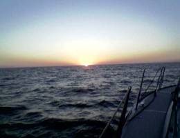 Puesta de Sol durante la regata